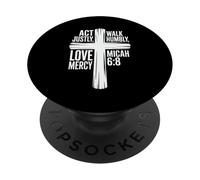 Actúa con Justicia, Camina humildemente, ama la Misericordia Miqueas 6:8 PopSockets PopGrip Adhesivo