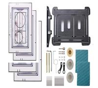 Actuador de placa de empuje invisible negro compatible con Geberit, montaje magnético fácil, panel de plástico de 22,2 x 14 cm, baños modernos (4 papeles)