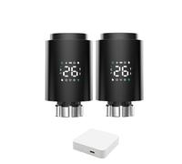 Actuador de radiador inteligente TRV, válvula termostática programable for radiador, soporte de controlador de temperatura remoto por aplicación(2pc1413e-b-hub)