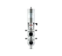 Actuador de válvula de inversión de acción simple, de acero inoxidable 304, con abrazadera triple de 1-1/2" y diámetro exterior de 50,5 mm de Mic.