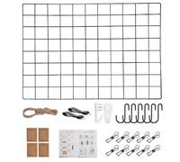 Actualice el Soporte de Rejilla, la Foto del Panel de Aguja de decoración de Pared de Hierro de Bricolaje con un Panel de Notas para la Familia, la Cocina, la Oficina, etc. (45 x 65 cm) Negro