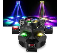 【Actualización 2026】Spolehli Cabeza móvil DJ luz 150W RGBW, 6 brazos haz & LED ojo de abeja para escenario con efectos mixtos, activación por sonido, control DMX 512 para discoteca, club, boda, fiesta