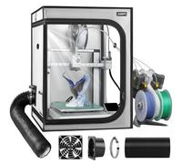Actualización Carcasa Impresora con Kit Ventilación Compatible with Bambulab A1/A1 Mini Combo,AMS Luz LED,Ignífuga Antipolvo Temperatura Constante Reducción Ruido Cubierta Impresora 3D-520*600*700mm