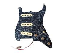 Actualización cargada SSS guitarra eléctrica Golpeador conjunto amarillo Alnico 5 pastillas 3 capas Golpeador latón multifunción interruptor apto para guitarra Fender
