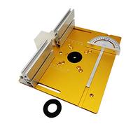 Actualización de la placa de inserción de la mesa del enrutador de aluminio con calibre de inglete y calibre de espiga y cerca for bancos de trabajo recortadora de enrutador de madera(3P - Gold)