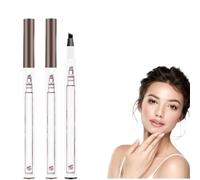 Actualización de la pluma de microblading 3D, 2024 nuevo lápiz de cejas microblading resistente al agua, lápiz de cejas mágico de trazo fino de maquillaje natural, lápiz de cejas (2 piezas-marrón)