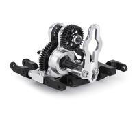 Actualización de transmisión de oruga RC 1/24, caja de cambios de aluminio CNC ultraligera con engranajes de acero endurecido, placa deslizante Delrin, soporte de motor trasero de centro de gravedad
