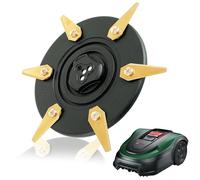 (Actualización)Disco de cuchillas + 6 cuchillas de acero inoxidable compatibles con el disco de cuchillas del robot cortacésped Bosch Indego XS300, S350, S400, S500,S+350, S+400, S+500 y M+700 (Negro)