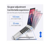 (Actualización en negro) Mini soporte pieghevole multifunción para portátil regulable en aluminio