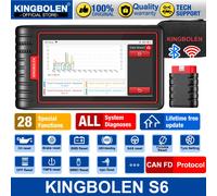 Actualización gratuita de por vida, el más nuevo KINGBOLEN S6 CAN FD, todos los sistemas, herramientas de diagnóstico de automóviles en español, escáner OBD automático, Bluetooth, 28 restablecimientos