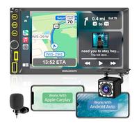 [Actualización] Radio de Coche inalámbrica A-pple CarPlay y Android 2 DIN, Receptor Multimedia Digital de 7 Pulgadas, Radio Doble DIN con Pantalla, Cámara Trasera, Enlace Espejo, RDS/FM/Am/Phone GPS