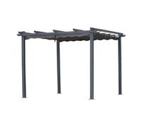 [Actualizado] Angel Living Pérgola de Aluminio con Techo Retráctil, Pabellón con Diseño Elegante, Cenador con Tela de Poliéster Resistente al Agua y a UV, Uso para el Exterior (Gris, 3 x 3)