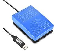 [Actualizado] iKKEGOL Interruptor de pedal USB para videojuegos, PC, manos libres, programa de control de una tecla, teclado de ratón para computadora, HID con cable de 2 m, color azul