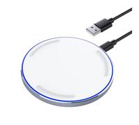 【Actualizado】tigratigro Cargador inalámbrico 20 W, placa de carga rápida inalámbrica compacta y antideslizante, estación de carga para iPhone y Samsung (DH16 - Blanco)