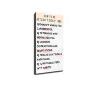 Actually Disciplined Life Poster Self Control Motivation Wall Art Goal Setting Visual Reminder For Bedroom Study Room Gym Workspace(Unframed,16x24inch(40x60cm))