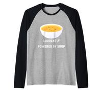 Actualmente Alimentado por Soup Funny Cozy Comfort Food Design Camiseta Manga Raglan