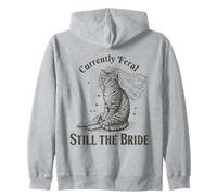 Actualmente Feral Still The Bride Funny Cat Wedding Sudadera con Capucha