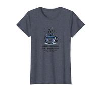 Actualmente fingiendo ser una Persona matutina Café Humor Camiseta, Mujer, Azul Jaspeado, XXL