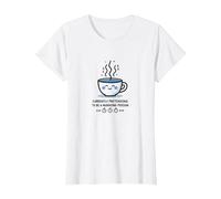 Actualmente fingiendo ser una Persona matutina Café Humor Camiseta, Mujer, Blanco, M