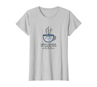 Actualmente fingiendo ser una Persona matutina Café Humor Camiseta, Mujer, Plata, L