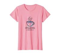 Actualmente fingiendo ser una Persona matutina Café Humor Camiseta, Mujer, Rosado, XXL
