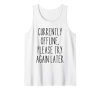 Actualmente Fuera de línea Recarga Social Divertida Cita introvertida Nerd Camiseta sin Mangas