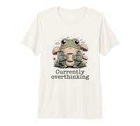 Actualmente Pensando Demasiado en la Salud Mental de Frog Coffee Camiseta Premium