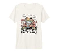 Actualmente Pensando Demasiado en la Salud Mental de Frog Coffee Camiseta Premium