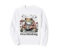 Actualmente Pensando Demasiado en la Salud Mental de Frog Coffee Sudadera