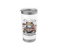 Actualmente pensando demasiado en la salud mental de Frog Coffee Vaso térmico de acero inoxidable de doble pared
