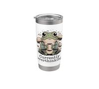 Actualmente pensando demasiado en la salud mental de Frog Coffee Vaso térmico de acero inoxidable de doble pared