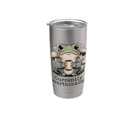 Actualmente pensando demasiado en la salud mental de Frog Coffee Vaso térmico de acero inoxidable de doble pared
