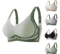 Actualmente, Sujetadores,Sujetador Push-up sin Aros Super Gather Bra,Sujetador Push-up sin Aros Que realza y no se descolga (Verde,XL)