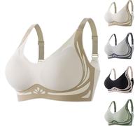 Actualmente, Sujetadores,Sujetador Push-up sin Aros Super Gather Bra,Sujetador Push-up sin Aros Que realza y no se descolga (Blanco,XL)