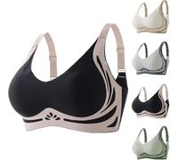 Actualmente, Sujetadores,Sujetador Push-up sin Aros Super Gather Bra,Sujetador Push-up sin Aros Que realza y no se descolga (Negro,L)