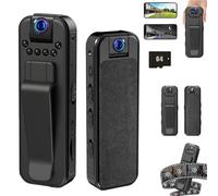 Actualous Body Camera, HD 1080p Rechargeable Mini Body Camera with Night Vison&Rotating Lens, Bodys Cameras with Audio and Video Recording, for Travel&Outdoor Activities (WiFi+64G)