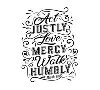 actuar con justicia, amar con misericordia, caminar con humildad Pegatinas de pared 49.4x65.8cm Pintura mural artística Negro