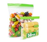 Acual 50 Bolsas Congelación Reutilizables Grandes Sin BPA 1.1L & 4.5L