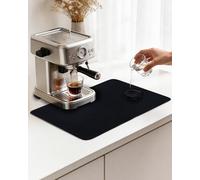 Acual Alfombrilla Escurreplatos 30x40 cm, Diatomita Absorbente y Antideslizante, Alfombrilla Cafetera, Protector Encimera Cocina Gris Oscuro, para Cafetera, Platos y Ollas