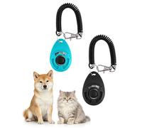 Acual Clicker Perro Adiestramiento Pack de 2, Clicker para Perros con Correa de Muñeca, Dog Clicker Training Botón Grande, Kit de Entrenamiento para Cachorros, Gatos y Mascotas