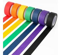Acual Washi Tapes Set 7 Rollos, Cinta Adhesiva Decorativa 23mm x 13m, Cinta de Carrocero de Colores, Papel Crepe Removible para Manualidades, Bullet Journal, Aula, Decoración de Festivos y Regalos