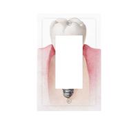 Acuarela A Interruptor de luz de implante dental Placa de pared Placa frontal Cubierta de placa frontal de un solo balancín 1 Gang Decorador Outlet Receptáculo Cubiertas para el hogar, cocina