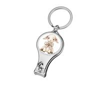 Acuarela A Little Lamb - Cortaúñas con lazo beige, cortaúñas para los pies, cortador profesional de uñas, cortador de cutículas para mujeres y hombres