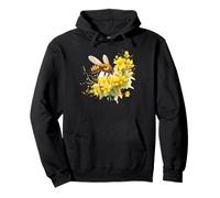Acuarela Abeja Amarillo Flores Polinizadores Arte Sudadera con Capucha