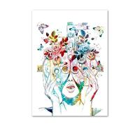 Acuarela abstracta ojo anatomía educación carteles nórdicos e impresiones cuadro sobre lienzo for pared cuadros de medicina decoración habitación médico(F,A4 21X30 cm Unframed)