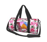 Acuarela Acordeón Flor Rosa, Bolsa de Viaje de Gran Capacidad, Bolso Redondo, Bolsa de Viaje Deportiva, Bolsa de Mano, Bolsa de Fitness
