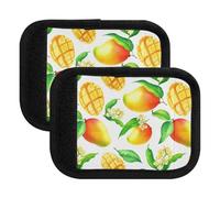 Acuarela amarillo mango frutas blanco equipaje envoltura para maleta, tela suave de buceo, etiquetas de identificación rápida, Acuarela Amarillo Mango Frutas Blanco, one sizex2