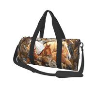 Acuarela Animal Caballo Impreso, Bolsa de Viaje de Gran Capacidad, Bolso Redondo, Bolsa de Viaje Deportiva, Bolsa de Mano, Bolsa de Fitness