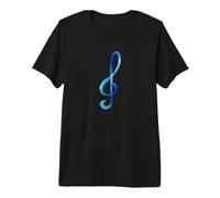 Acuarela Azul Clave de Sol Ilustración Música Profes Camiseta Premium