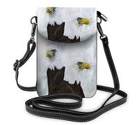 Acuarela Azul Loro Crossbody teléfono Celular Monedero pájaro Tropical botánico Animal Rama LeafWallet Bolso